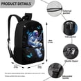 thumbnail image 3 of Uorisanigo Blue Butterfly Astronaut Backpack Set,4 Pcs Kids Backpack with Lunch Box Pencil Case, Water Bottle Holder Pouch for School Travel, Lightweight Rucksack for Teenage Boys Girls, 3 of 7