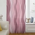 thumbnail image 6 of Pink Ombre Sheer Curtains 45 Inches Long, Abstract Art Moire Ocean Waves Light Filering Curtains, Breathable Simi Curtain Privacy Drapes for Kitchen Bathroom Lightweight Small Window Treatment, 6 of 9