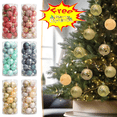 thumbnail image 2 of Fwttom 24Pcs Christmas Balls Ornaments, Hanging Painted Christmas Shatterproof Ball with Strings - Christmas Ornaments for Xmas Tree, Holiday, Wedding, Party (Free Pendant), 2 of 8