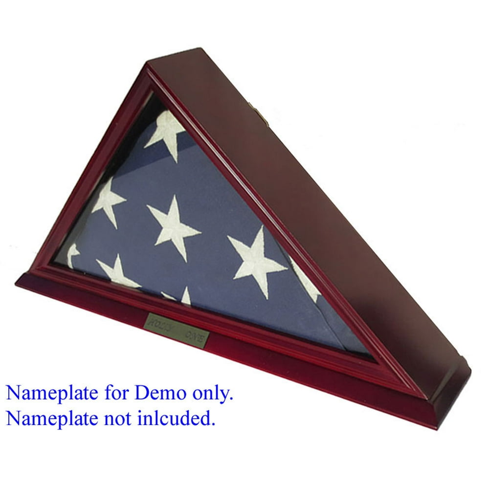 Solid Wood Elegant 5 x 9.5' Flag Display Case for Burial/Funeral