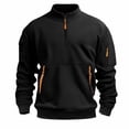 thumbnail image 2 of Migroa Half Zip Sweatshirt Outdoor Running, Men's Half Zip Long Sleeve Sweatshirt, Casual Sporty Pullover for Fall Winter Outdoor Running, Fleece Lined Top Mens Fleece Lined Sporty Top Outdoor, 2 of 4
