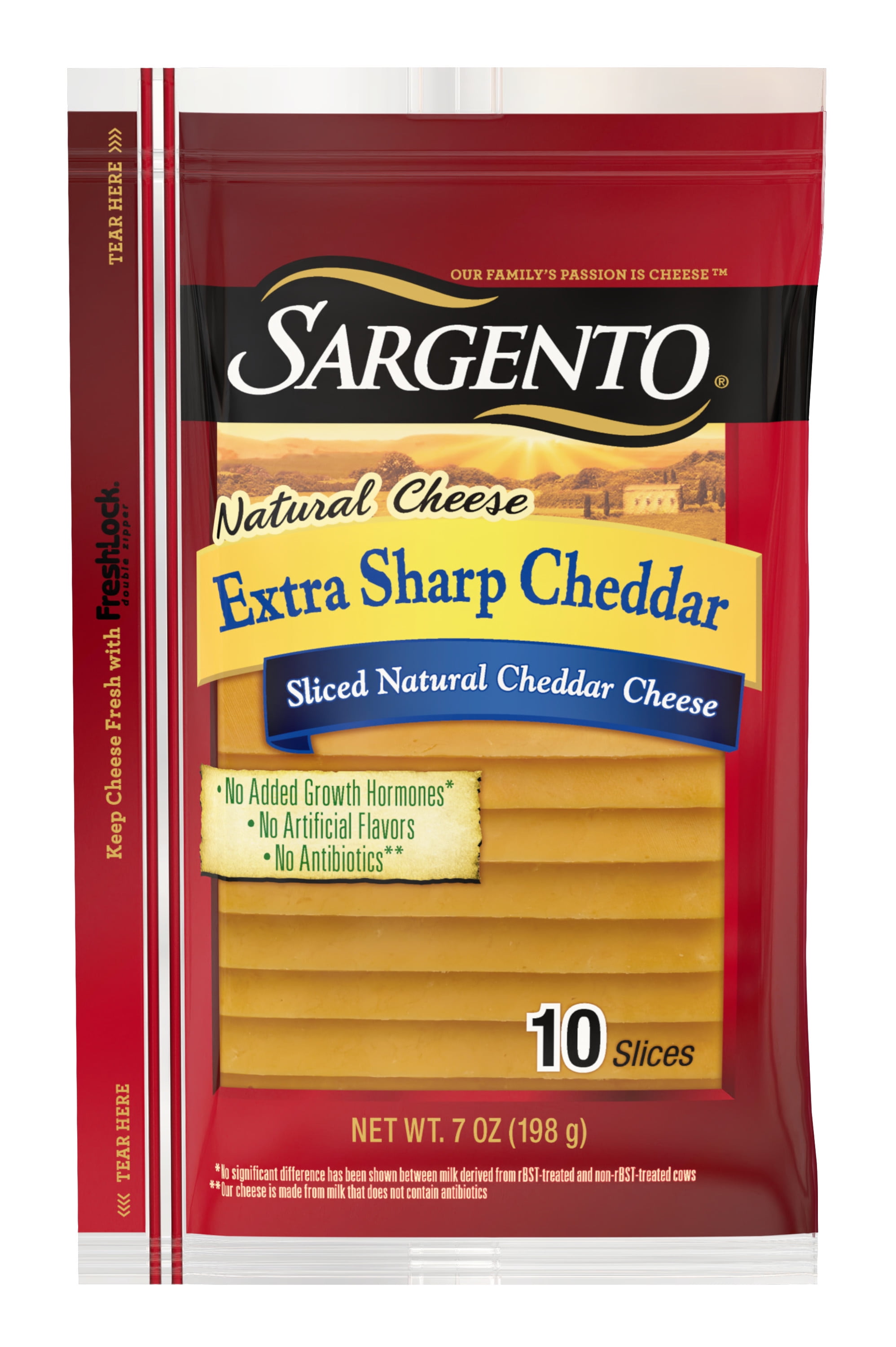 Sargento® Sliced Extra Sharp Natural Cheddar Cheese, 10 Slices
