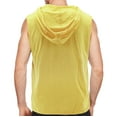 thumbnail image 2 of Men's Lightweight Athletic Sports Sleeveless T-Shirt Hoodie Vest Tank Top (HH16 Yellow, 2XL), 2 of 3