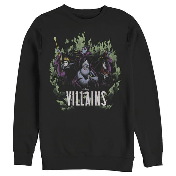 Men's Disney Villains in the Flames Sweatshirt Black Medium