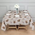 thumbnail image 3 of Beige Highland Cow Flower Pattern Square Tablecloth,Waterproof Square Table Cover,Wipeable Spillproof Washable Table Cover for Home Kitchen Party Decor 42"X42"(107x107cm), 3 of 6