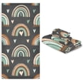 thumbnail image 6 of Coolnut Boho Rainbow Bath Towels Soft Absorbent Bath Towels Bath Towel Set of 3 for Home Hotel Bathroom Decor, 6 of 6