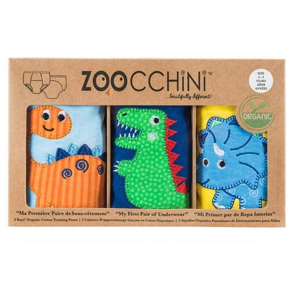 Zoocchini Boys 3 Piece Organic Training Pant Set-Jurassic (3T-4T), Multi
