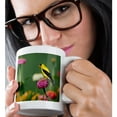 thumbnail image 2 of 3dRose, American Goldfinch male on Zinnias in garden, Marion, IL, 15oz Mug, 2 of 7