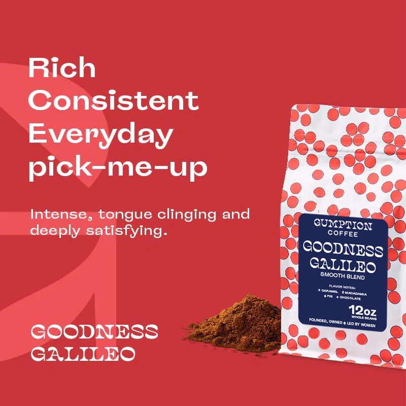 Gumption Coffee | Goodness Galileo - Bold Blend | Whole Bean Specialty Coffee | 16oz