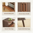 thumbnail image 6 of Whalefall Nightstand with Charging Station, End Table with Sliding Doors for Adult’s Bedroom, Walnut, 6 of 10