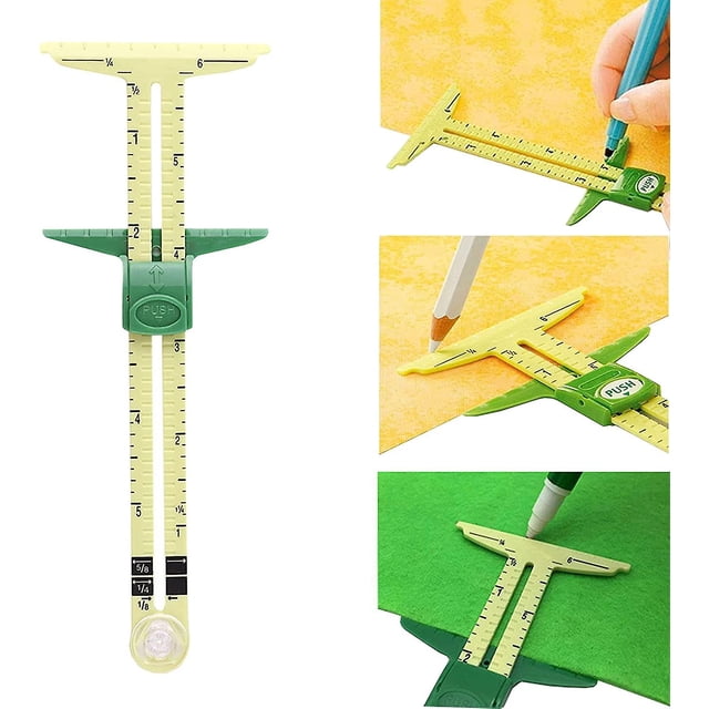 Regla Deslizante En Forma De T Regla Deslizante De Calibre En T Medidor De Medición De Patchwork Regla De Tela 5 En 1 Multifunción Utilizada Para Acolchar Tela Regla Para Tejer,se
