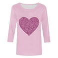 thumbnail image 4 of Valentine's Day Shirt Women Women 3/4 Sleeve Tops Cotton V Neck T Shirts for Women Fitted Shirts for Women Dressy Casual Womens Clothing, 4 of 4