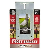 FARMGARD 889193A-2 Galvanized Steel Horizontal T-Post Bracket, 2-Pack