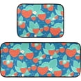 thumbnail image 7 of SKYSONIC Strawberries Green Foliage Kitchen Mats and Rugs White Flowers Blue Floor Runner Area Rug Washable Carpet Perfect for Living Room Bedroom Entryway,19.7"x27.6"+19.7"x47.2", 7 of 7
