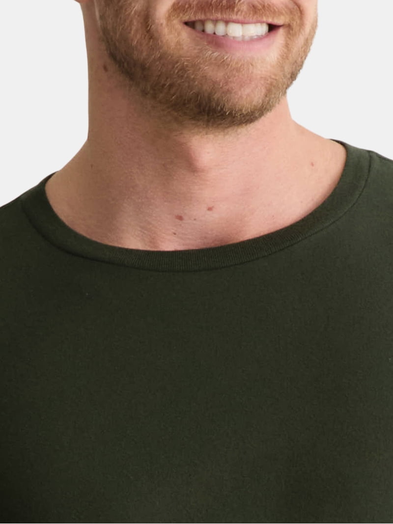 George Men's and Big Men's Cotton Crewneck Tee with Long Sleeves