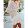 thumbnail image 4 of Boho Ruffle Tiered Skorts High Waist Mini Skirts White S, 4 of 6