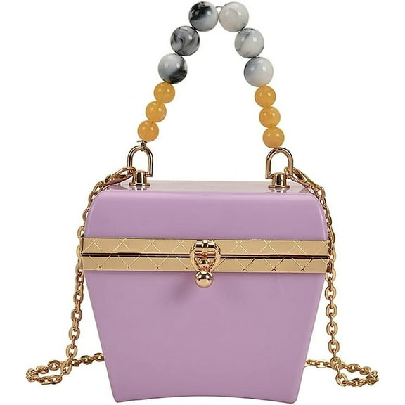 Kukuzhu Mini Acrylic Evening Bags Women Chic Bead Wedding Party Evening Handbag Clutch Purse