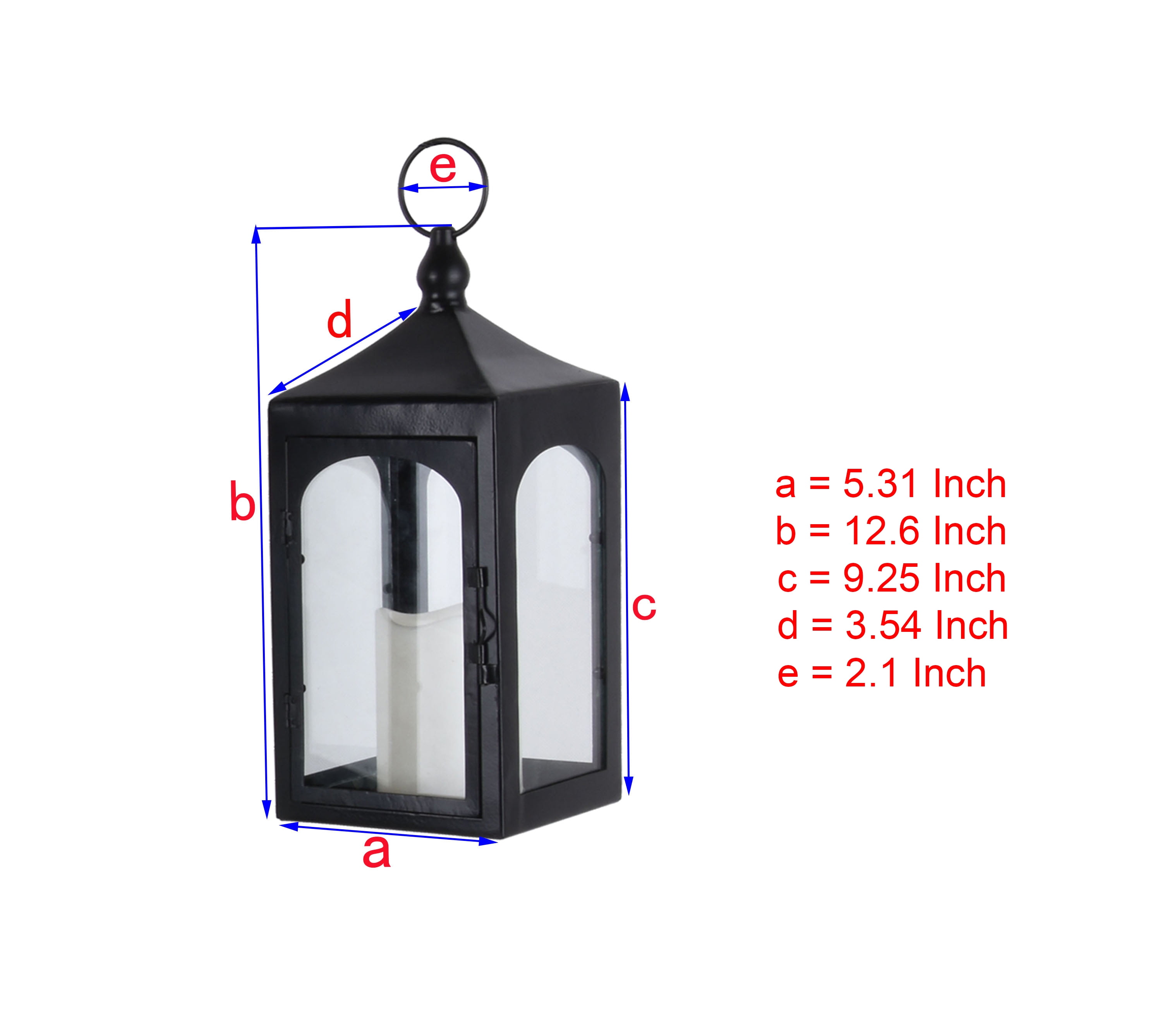 Better Homes & Gardens Decorative Black Metal Battery Operated Outdoor  Lantern with Removable LED Candle 12inH 