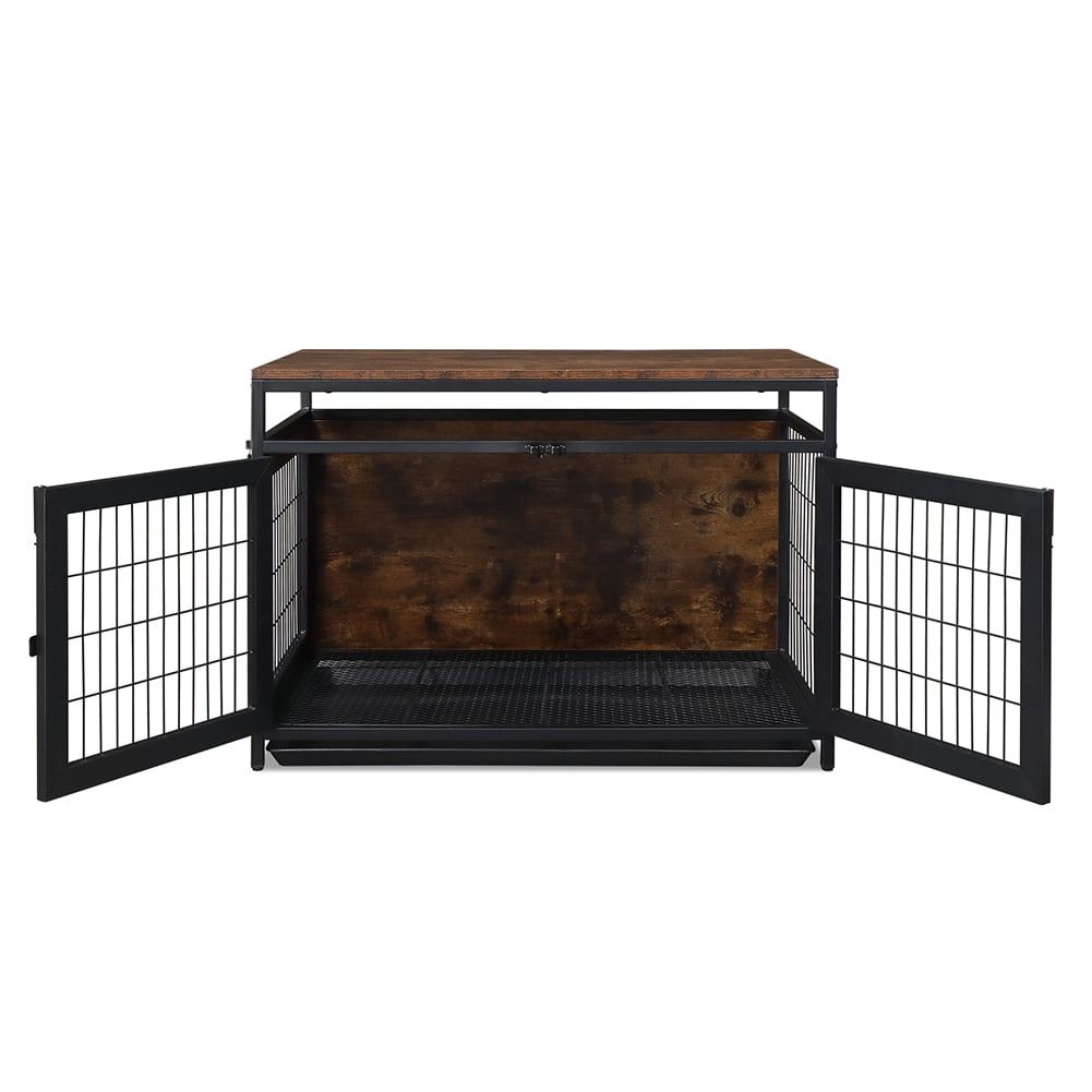 Kadyn Super Sturdy Dog Cage, 37.4 "Furniture Dog Cage, Dog Crate for Small/Medium Dogs, Three door and Three lock, Pet Crate furniture, End Table Night Stand Indoor Use, Rustic Brown Kadyn Super Sturdy Dog Cage, 37.4 "Furniture Dog Cage, Dog Crate for Small/Medium Dogs, Three door and Three lock, Pet Crate furniture, End Table Night Stand Indoor Use, Rustic Brown