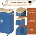 thumbnail image 4 of XgoodX  26" Kitchen Island on Wheels with Storage Cabinet Kitchen Cart Cabinet with Shelves, Cart Handle for Towel Rack or Free Mobility, Portable Islands,Blue, 4 of 9