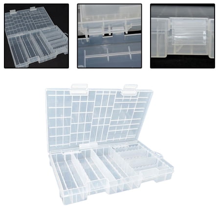 Battery Holder Tools Dustproof Organizer Transparent Plastic Case Storage Box