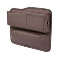 thumbnail image 2 of CxhicLuv Car Seat Gap Organizer, Auto Slot Storage Box, Leather Stitched Small Item Holder, Car Interior Accessories, Clutter Reduction for Drivers, Commuters, Brown, 2 of 7