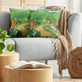 thumbnail image 5 of Ambesonne Forest Throw Pillow Cover 2 Pack, Pathway Flowers Trees, 20", Multicolor, 5 of 5