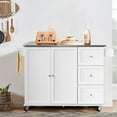 thumbnail image 4 of Costway Kitchen Island 2-Door Storage Cabinet Stainless Steel Top w/Drawers White, 4 of 10