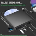 thumbnail image 2 of Unidad externa de CD DVD ROOFULL USB 3.0 y USB-C con lector de tarjetas SD, 2 of 7
