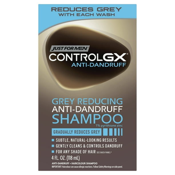 Just For Men Control GX Gray Reducing AntiDandruff Shampoo, Gradually Colors Hair, 4 fl. oz