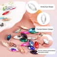 thumbnail image 3 of Uxcell 50Pcs Horse Eye Shape Rhinestones Glass Point Back Beads for Jewelry Making, White 6x12mm, 3 of 6
