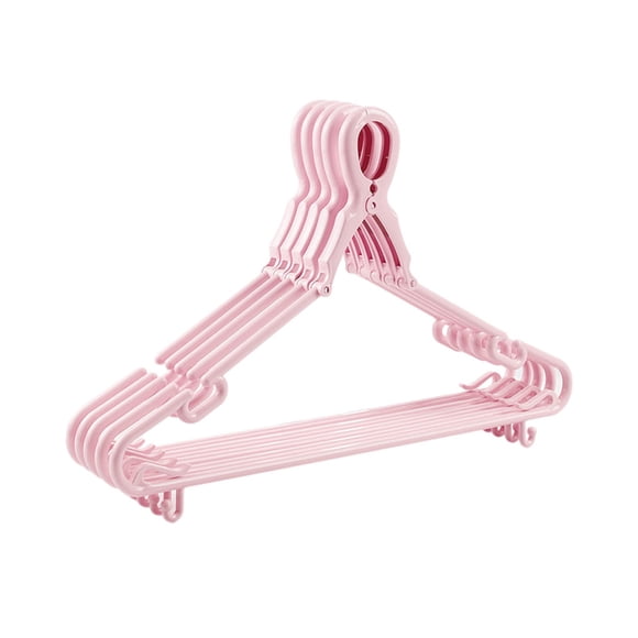 Injueey Cierre antideslizante flexible y práctico de 5 piezas para chaquetas, camisas y bufandas, conveniente Almacenamiento y organización del hogar Rosa+5 piezas