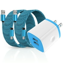 USB C Block, Dual Port USB Charger Plug with 2 Pack 6FT USB C Cable Cord, Hootek Type C Charger Adapter Fast Charger Power Station Type C Wall Charger Brick Fast Charging for Samsung, Blue