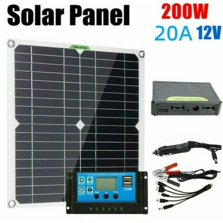 

200W Solar Panel Kit 12V 20/40/60/100A battery Charger Controller Caravan Boat