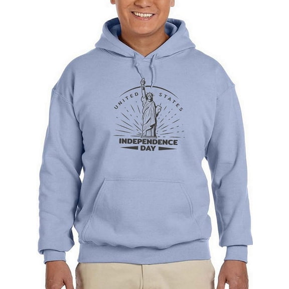 Independence Day Statue Hoodie Men -Image by Shutterstock, Male Large