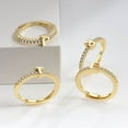 thumbnail image 2 of Anillo de plata de ley S925 con microincrustaciones de letras europeas y americanas, anillo de circonita con 26 letras en inglés, apertura ajustable, 2 of 4