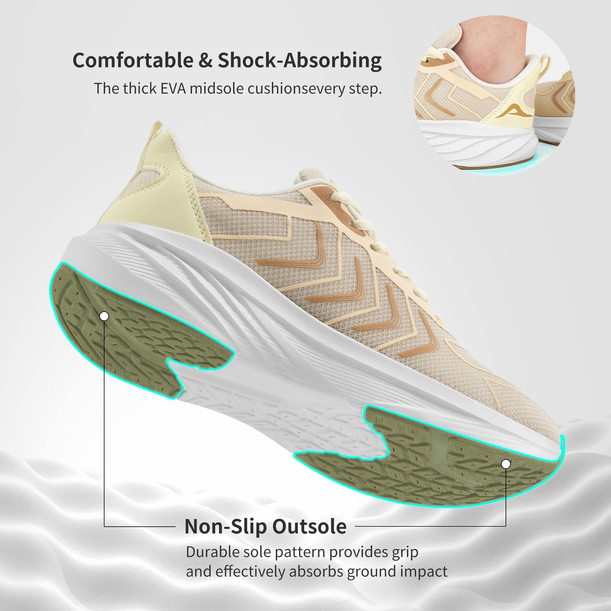 Ecetana Women's Running Walking Tennis Shoes Non-Slip Breathable Mesh Athletic Workout Sports Sneakers