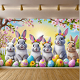 thumbnail image 5 of Adorable Bunny Themed Easter Background Backdrop Banner Colorful Decorations for Easter Parties Photography Props Spring Celebrations Decor, 5 of 7