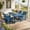 Blue-4 Seater, variant on 7 Pieces Patio Table and Chairs Set, Aiho Outdoor Dining Set for 6 with Umbrella Hole & Textilene Chairs, Weather Resistant for Yard, Porch, Garden - Brown