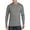 GRANITE HEATHER, variant on Harbor Bay by DXL Big and Tall Men's Long-Sleeve Wicking Henley Shirt, Black, 4XL