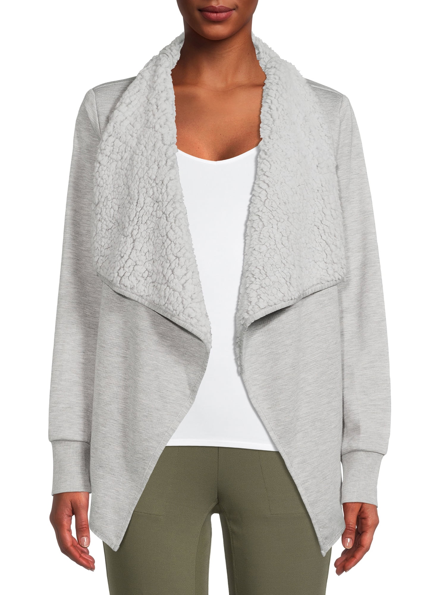 sherpa lined cardigan womens