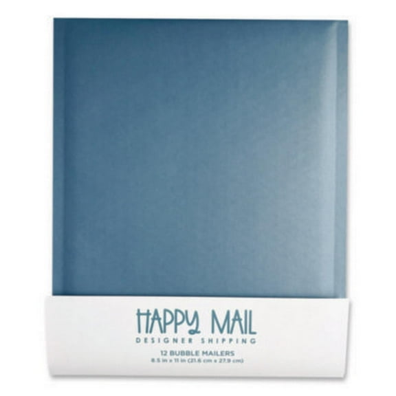 Happy Mail Designer Shipping 245157 Self-sealing Bubble Mailer, 8.5 X 11, Blue, 12/pack