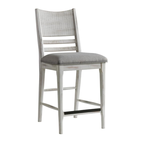 Intercon Bar Stool, Panel Back w/Cushion in Weathered White (Set of 2)