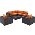 thumbnail image 4 of Modway Convene 8 Piece Outdoor Patio Sectional Set in Espresso Orange, 4 of 8