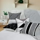 thumbnail image 3 of Juego de 4 fundas de almohada con diseño geométrico moderno para cama, sofá, oficina, decoración, 18 × 18 pulgadas, blanco y negro, 3 of 8