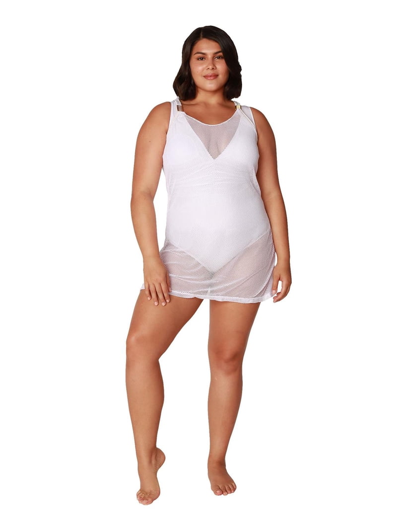 plus size white swim dress Leopard Skirted One-Piece removable straps lets you customize your fit Women's Swimsuit Cover up Mesh
