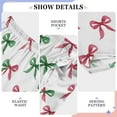 thumbnail image 4 of Bow Red and Green Pajama Pants Soft and Lightweight Elastic Waistband Pajama Pants, 4 of 8