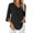 Black, variant on Women Blouses Dressy Casual 1/2 Sleeve Tops Business Work Chiffon Office V Neck Shirts White L