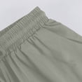 thumbnail image 7 of Womens Bermuda Shorts Knee Length Summer Casual Petite Drawstring Elastic Pull On Waist Linen Shorts Pedal Pushers with Pockets Light Gray L, 7 of 7