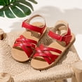 thumbnail image 2 of Wxirdiow Toddler Girls Shoes Infant Baby Girls Boys Sandals Summer Beach Outdoor Soft Rubber Sole Toddler Princess Dress Flats Red Size,10, 2 of 9